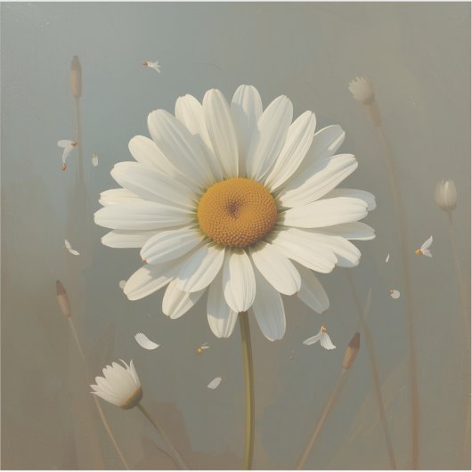 stylised blooming daisy paintings, シール (正面)