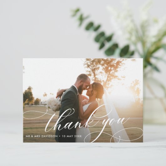 Stylised Calligraphy lettering wedding  サンキューカード (スタンド正面)