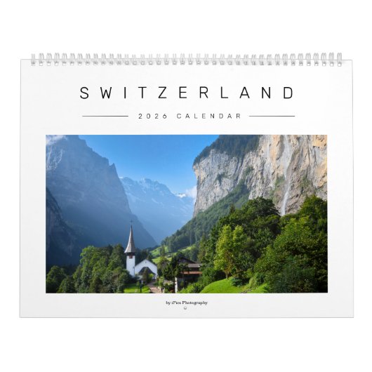 Stylish 2026 Swiss landscape and nature photo カレンダー (カバー)