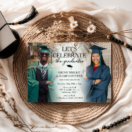 Stylish 2 Photo Joint Graduation Party 招待状