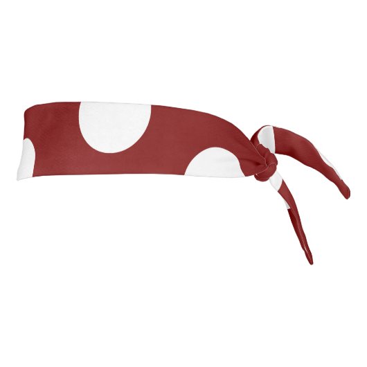Stylish 35" Deep Red Headband with White Dot Acce タイヘッドバンド (回転90)