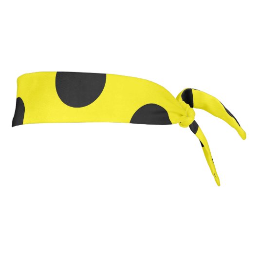 Stylish 35" Yellow Headband with Black Dot Accent タイヘッドバンド (回転90)