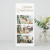 Stylish 3 Photo Watercolor Botanical Christmas シーズンカード (スタンド正面)