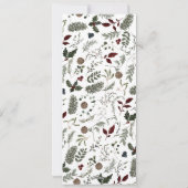 Stylish 3 Photo Watercolor Botanical Christmas シーズンカード (裏面)