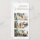 Stylish 3 Photo Watercolor Botanical Christmas シーズンカード (正面)
