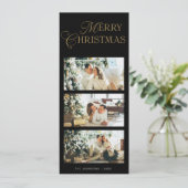 Stylish 3 Photo Watercolor Botanical Christmas シーズンカード (スタンド正面)