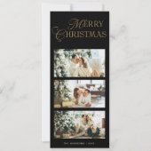 Stylish 3 Photo Watercolor Botanical Christmas シーズンカード (正面)