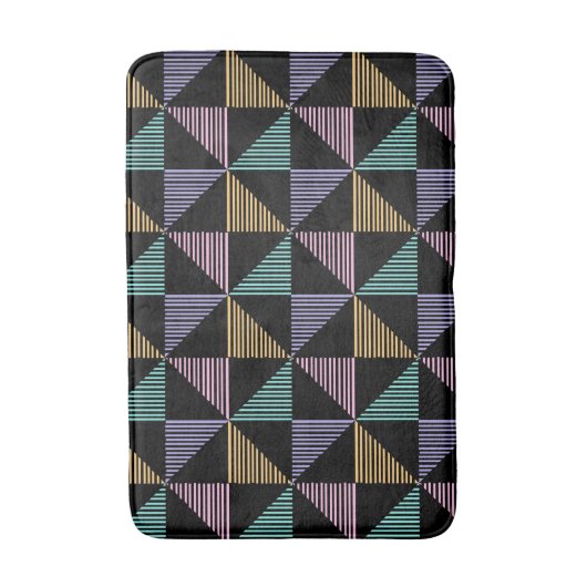 Stylish Abstract Geometric Print – Modern Trendy バスマット (正面縦)