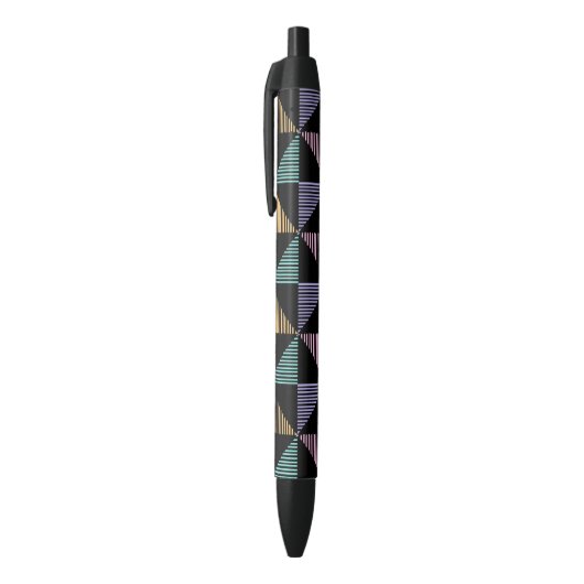 Stylish Abstract Geometric Print – Modern Trendy 黒ボールペン (トップ(縦))
