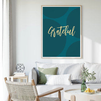Stylish Abstract Grateful Gratitude Motivational フォトプリント