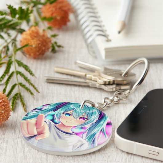 "Stylish Acrylic Circle Keychain  Durable " キーホルダー (正面右)