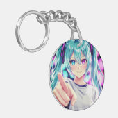 "Stylish Acrylic Circle Keychain  Durable " キーホルダー (正面左)