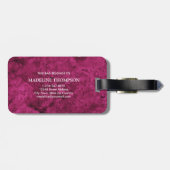 Stylish Agate Geode Pink Magenta Monogram ラゲッジタグ (裏面横)