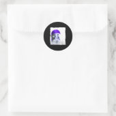 Stylish Ai Baby Holding Back Laugh Gigging Meme ラウンドシール (バッグ)