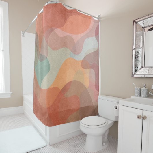 Stylish and Colorful Artistic Pattern シャワーカーテン (インサイチュ)