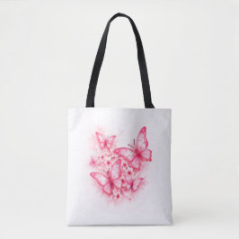 Stylish and Spacious Pink Butterfly Tote Bag トートバッグ