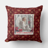 Stylish Angel Red Gold Custom Name Personalized  クッション (正面)