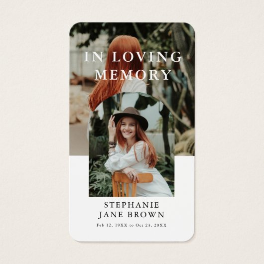 Stylish Arch 2 Photo Funeral Prayer Card (正面)
