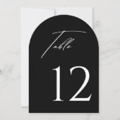 Stylish Arched Black & White Table Number  招待状 (正面)