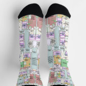 Stylish Architectural Blueprint Socks ソックス (上部)