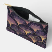 Stylish Art Deco Fans in Purple アクセサリーポーチ (見開き)