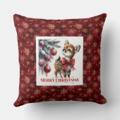 Stylish Baby Fawn Cozy Winter Kids Room Decor Xmas クッション (裏面)