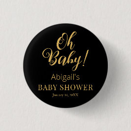 Stylish Baby Shower Button with Personalized Text 缶バッジ