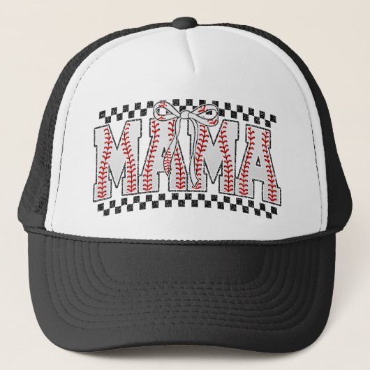 Stylish Baseball Mom Vibes Trucker Hat キャップ (正面)