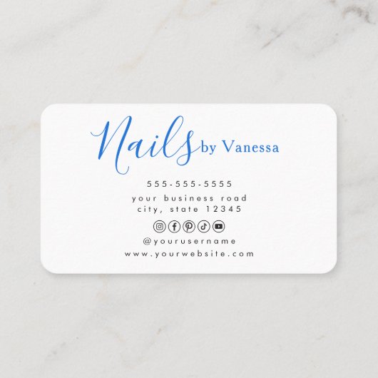 Stylish Beauty Professional Nail Technician Chic 名刺 (裏面)