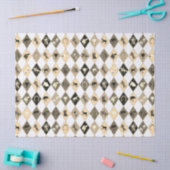 Stylish Beige Cream Equestrian Diamond Pattern 薄葉紙 (クラフト)