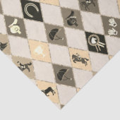 Stylish Beige Cream Equestrian Diamond Pattern 薄葉紙 (詳細)