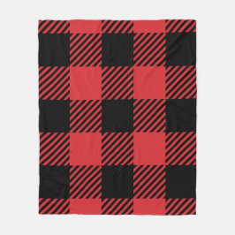 Stylish Black and Red Pattern Cozy Throw Blanket  フリースブランケット