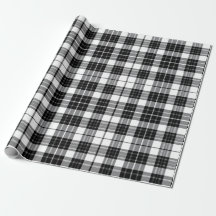 Stylish Black and White Monochrome Tartan Plaid