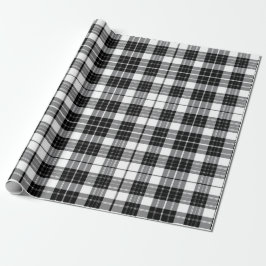 Stylish Black and White Monochrome Tartan Plaid ラッピングペーパー