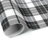 Stylish Black and White Monochrome Tartan Plaid ラッピングペーパー (ロールコーナー)