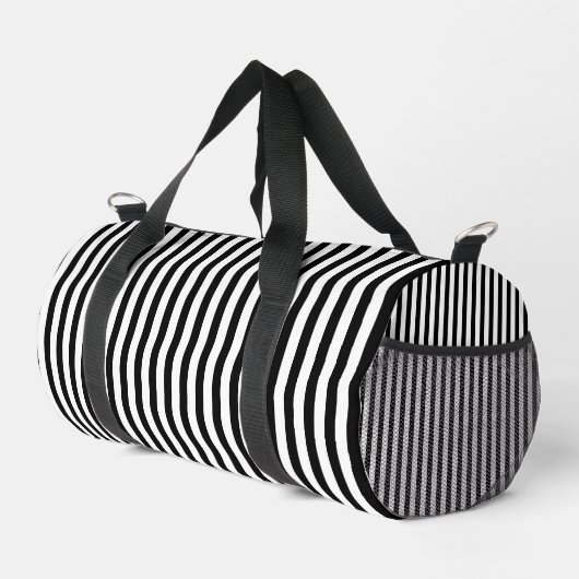 Stylish Black and White Pattern Weekend Duffle Bag ダッフルバッグ (右コーナー)