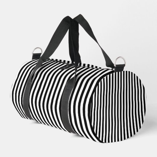 Stylish Black and White Pattern Weekend Duffle Bag ダッフルバッグ (左コーナー)