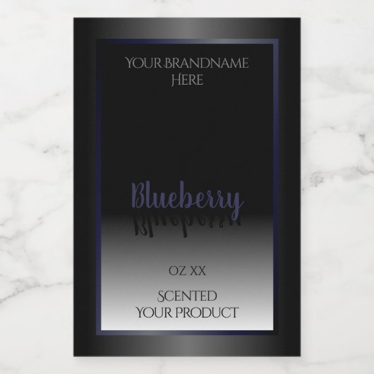 Stylish Black and White Product Labels Blue Frame フードラベル (シングルラベル)
