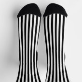 Stylish Black and White Stripe Decorative Socks ソックス (上部)