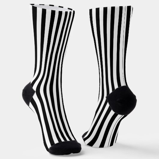 Stylish Black and White Stripe Decorative Socks ソックス (傾斜あり)