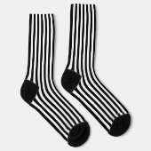 Stylish Black and White Stripe Decorative Socks ソックス (右)