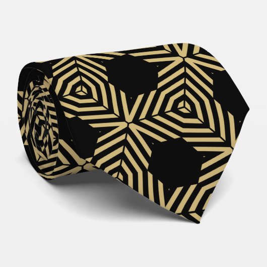 Stylish black and yellow hexagons ネクタイ (ロール)