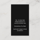 Stylish Black Barber Shop Hair Stylist Barbershop 名刺 (裏面)