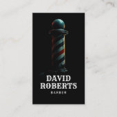 Stylish Black Barber Shop Hair Stylist Barbershop 名刺 (正面)