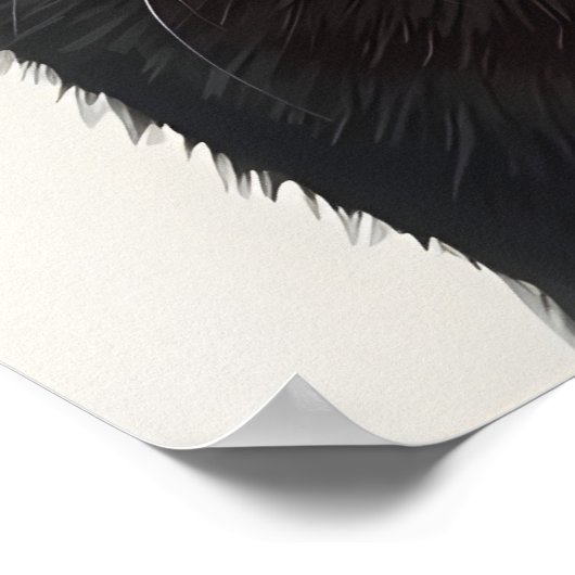 Stylish Black Cat Illustration Poster ポスター (角)