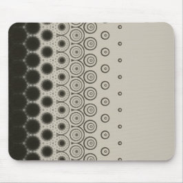 Stylish Black circles on White mouse pad マウスパッド
