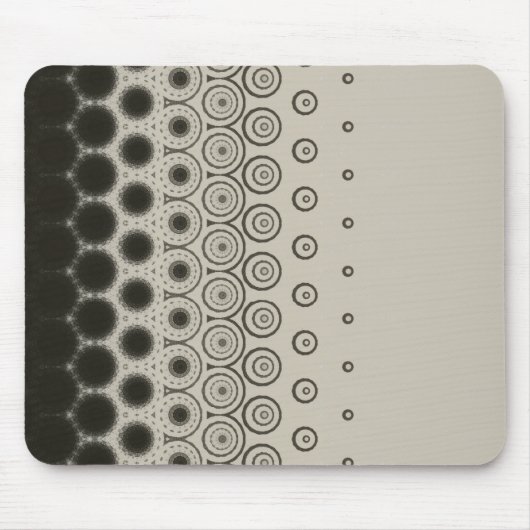 Stylish Black circles on White mouse pad マウスパッド (正面)