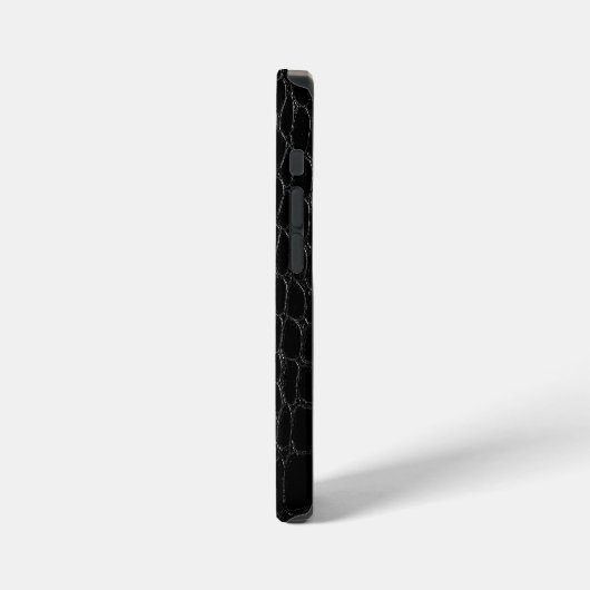 Stylish Black Crocodile iPhoneケース (左側面)