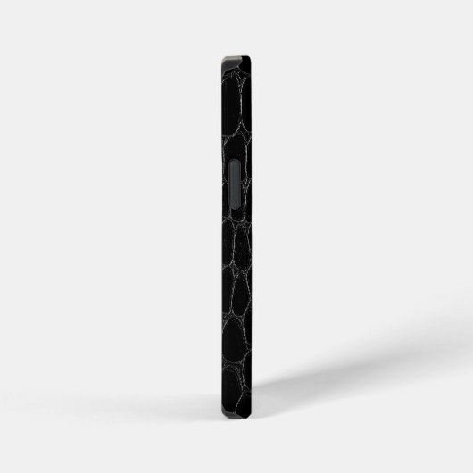 Stylish Black Crocodile iPhoneケース (右側面)