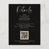 Stylish Black & Faux Gold Collage Wedding 4-Photo. エンクロージャーカード (裏面)